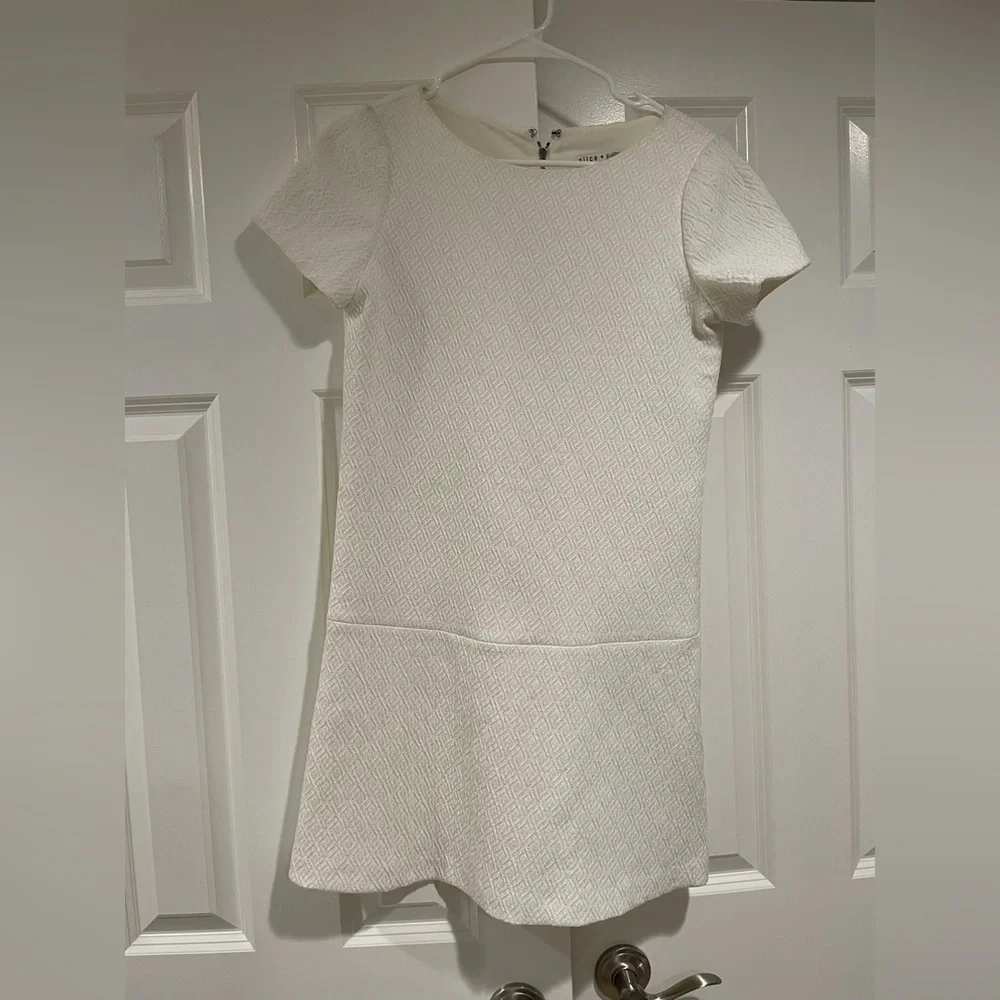 Alice + Olivia Dropped Waist Mini Dress with Jacquard Print Size 0 - Picture 3 of 7